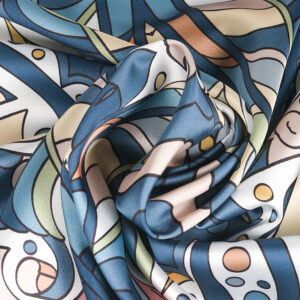 SATEN ESTAMPADO DIBUJO GEOMETRICO