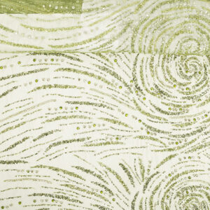 Tul bordado pedrería verde aceite