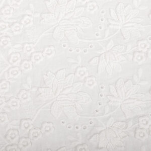 Algodón bordado en blanco natural